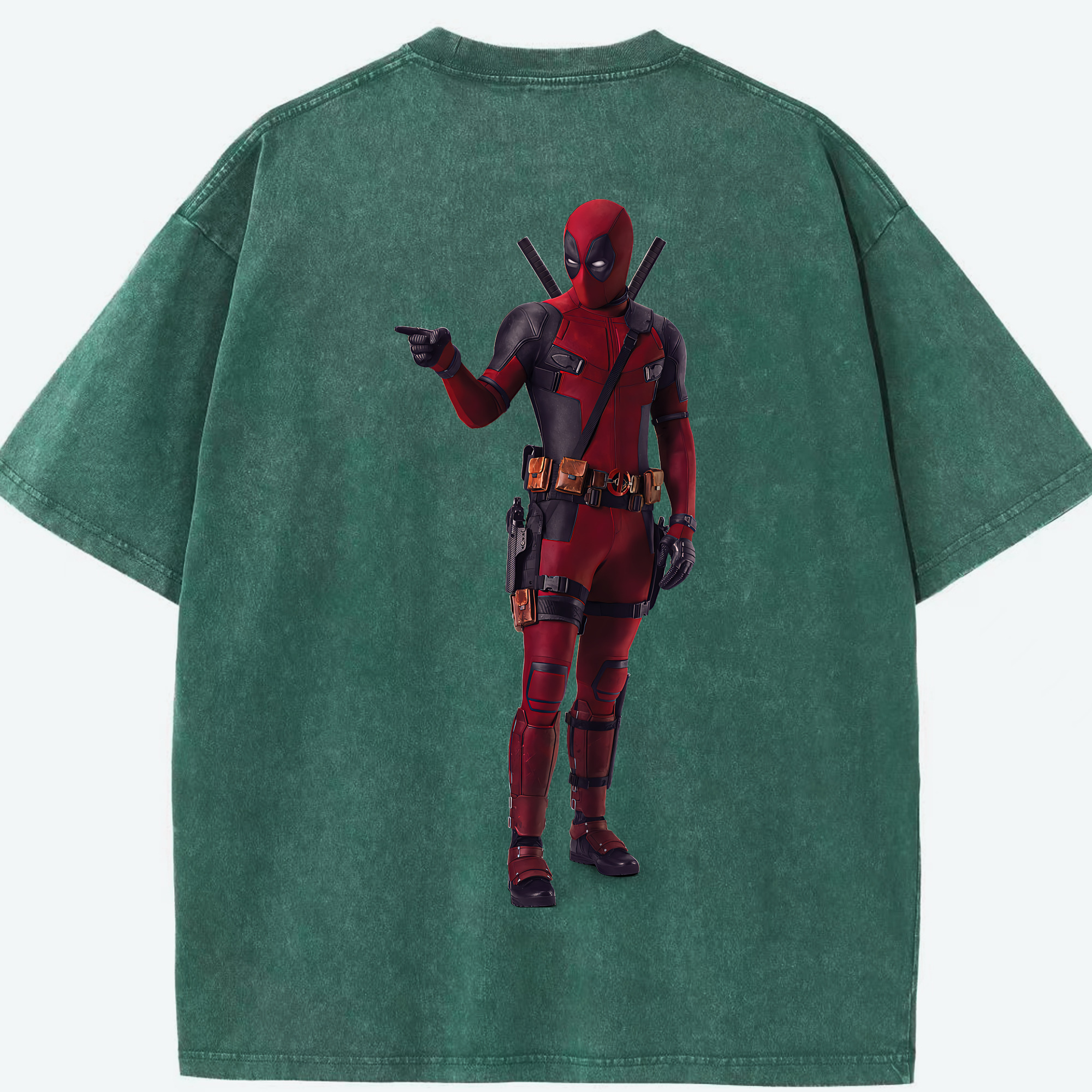 （画像用） Deadpool デッドプール 綿100% ヴィンテージ風 半袖Tシャツ（背面プリント）